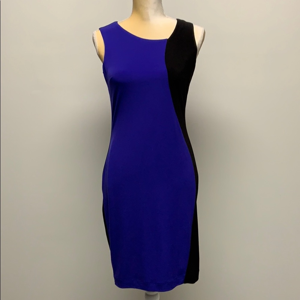 Size 2 Calvin Klein Purple & Black Dress